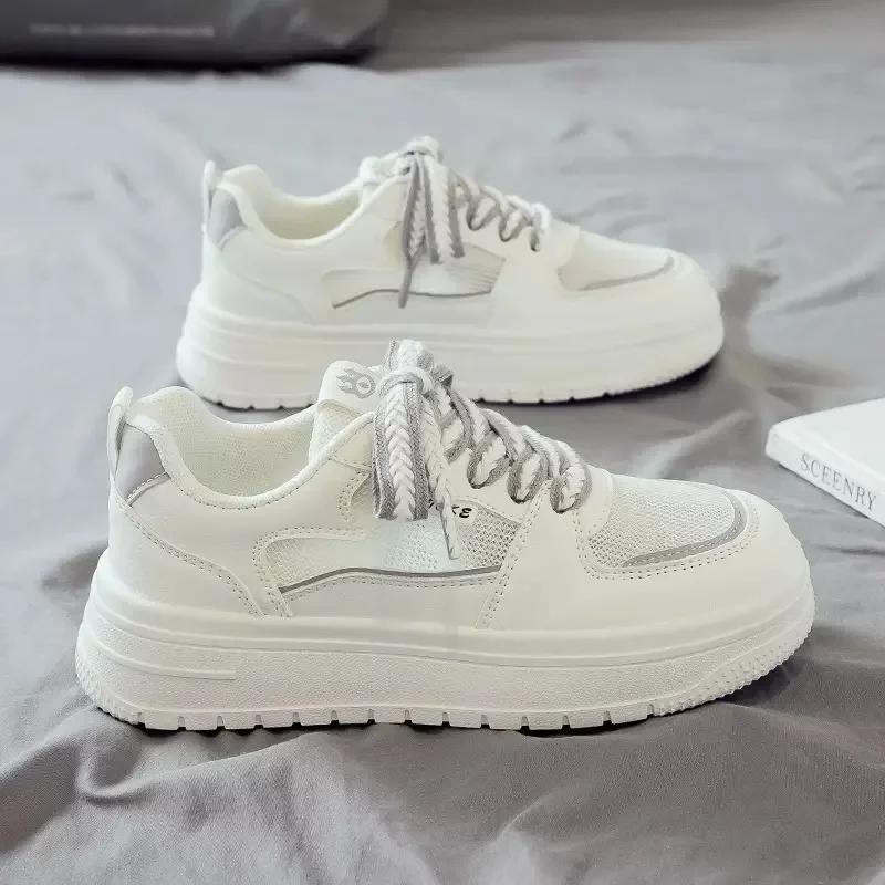 

Дизайнерские кроссовки для бега на платформе, женские теннисные туфли, женские кроссовки для ходьбы, белые, повседневные, без застежек, вулканизированные, 2024 35