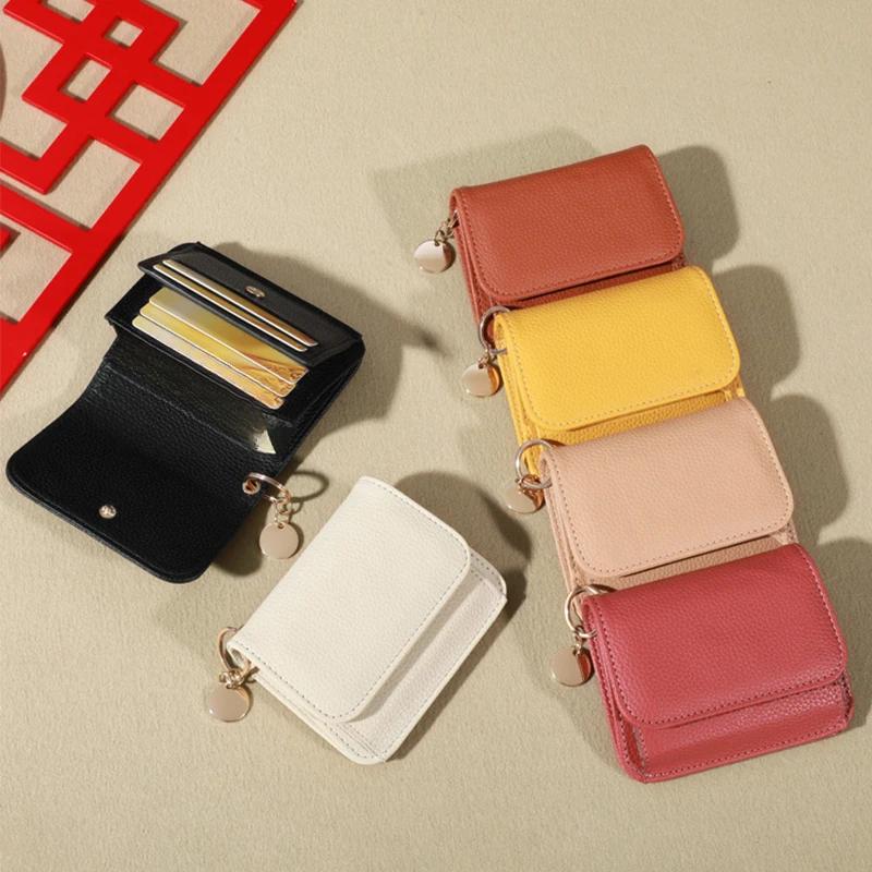 Neue Damenbrieftasche im koreanischen Stil, einfarbige, einfache Geldbörse, tragbare Aufbewahrungstasche für Kreditkarten