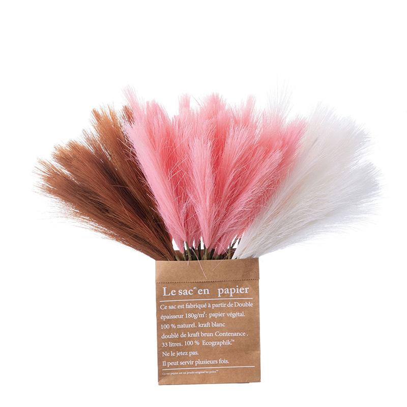 10pcs Faux Pampas Wedding Home Decoration Fake Plant Fluffy Silk DIY Reed Simulated Artificial Flowers Pampas Grass