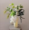 White and Green Artificial Bouquet for Business Negotiations or Home Table Decoration