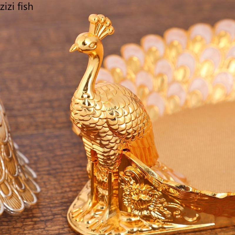 Peacock Snack Plate Metal Fruit Plate Snack Plates Fruit Bowl Storage Tray Decorative Plates Candy Bowl Dried Fruits Box Dish