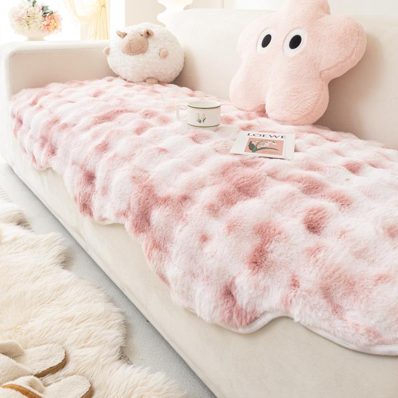 New Special-Shaped Tutu Fleece Sofa Sofa Cushion Winter Plush Seat Cushion Non-Slip Cover Cover Cloth Towel