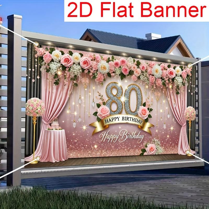 1Pcs 80th Birthday Golden Diamond Rose Decoration Background Birthday Backdrop Decorations For Photo Studio Photo Booth Party