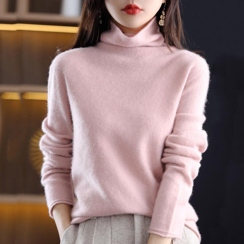 

Женский кашемировый свитер Qinghe cashmere 30% кашемир 70% шерсть Женский осенне-зимний кашемировый свитер мягкий и теплый XXL розовый