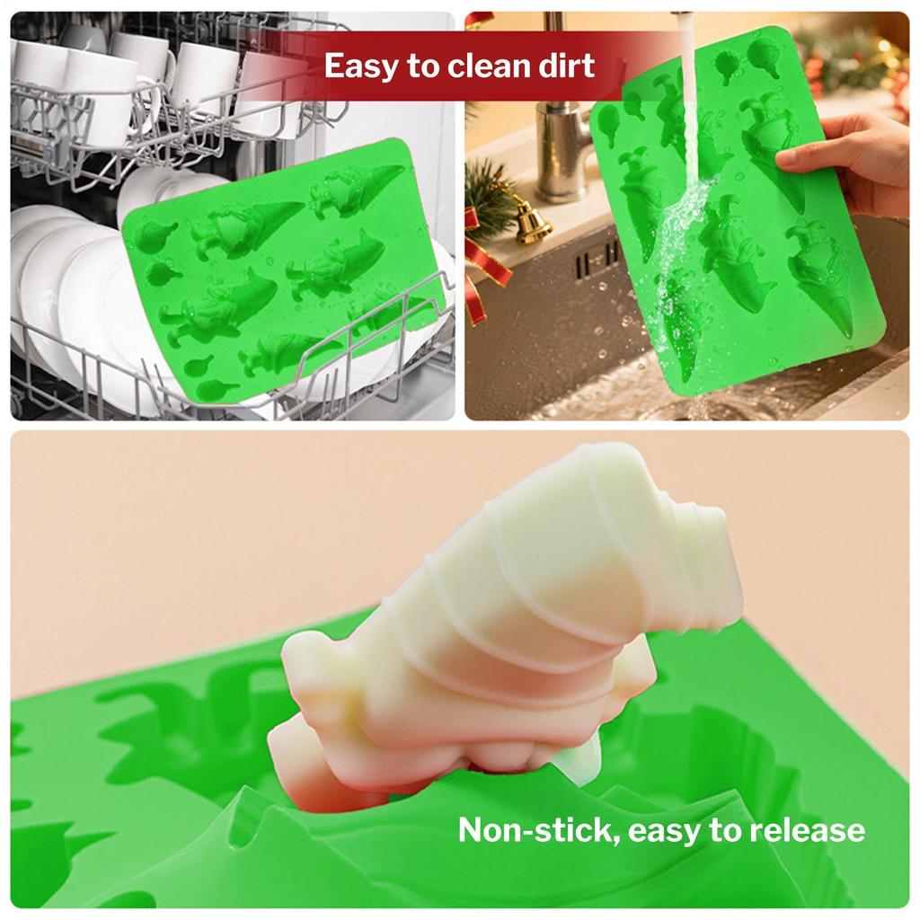 Weihnachten Schokoladenform 3D Zwerg Silikonform Silikon- und Süßigkeitenformen Antihaft Handwerkzeug Backzubehör