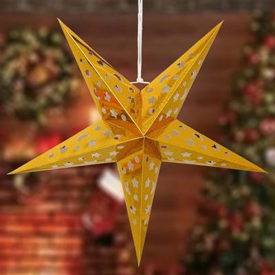 Golden Paper Merry Christmas Star Lantern Lights for Decoration | Diwali Christmas Lantern| Aakash Kandil for Diwali|Christmas Décor.