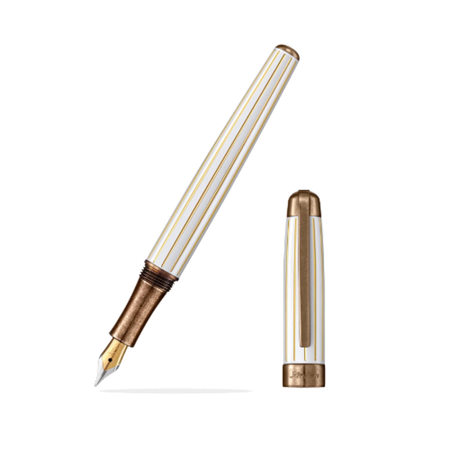 

Laban Fountain Pen Fine Nib F LABAN Antique II White Rose Gold PF-9191-11WTATPG