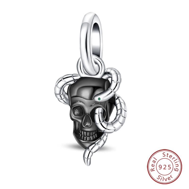 100% Copper Exquisite Tarot Cards Bracelet Pendants Blood Red Fire Snake Rose Charms Beads Diy Jewelry For Women