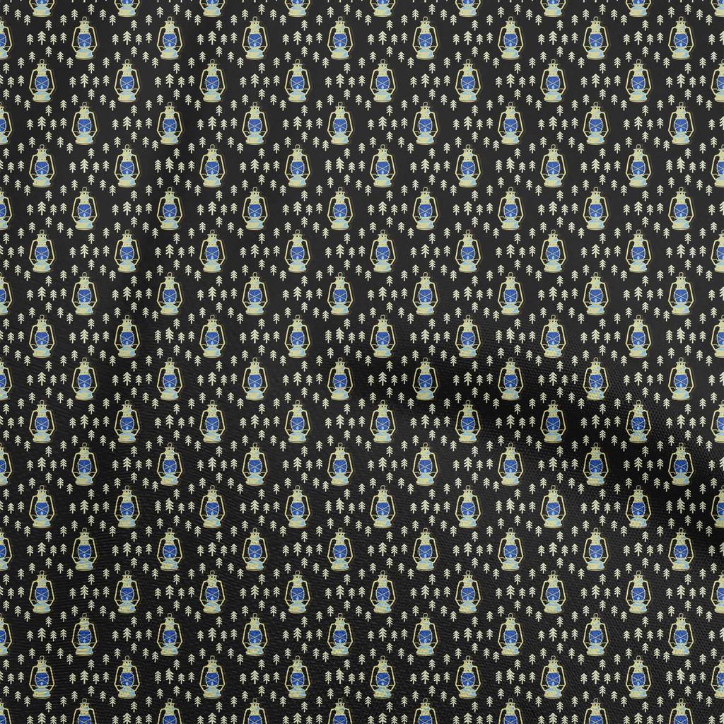 oneOone Cotton Flex Dark Mustard Fabric Halloween Lamps Fabric For Sewing Printed Craft Fabric By The Yard 40 Inch
