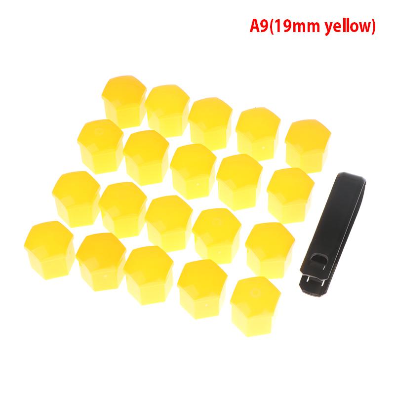 20pcs/set 17/19mm Wheel Lug Bolt Nut Cap Dustproof Cover With Removal Tool Key Car Accessories Multiple Colour