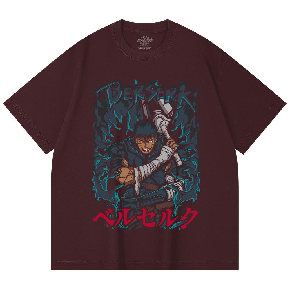 230 Gsm 100% Cotton Berserk V10 Print Unisex Heavy Cotton T Shirt