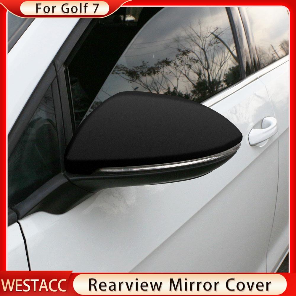 2Pcs Car Rearview Mirror Cover for Volkswagen VW Golf7 Golf 7 MK7 MK7.5 2012 -  Rear View Mirror Covers Sticker