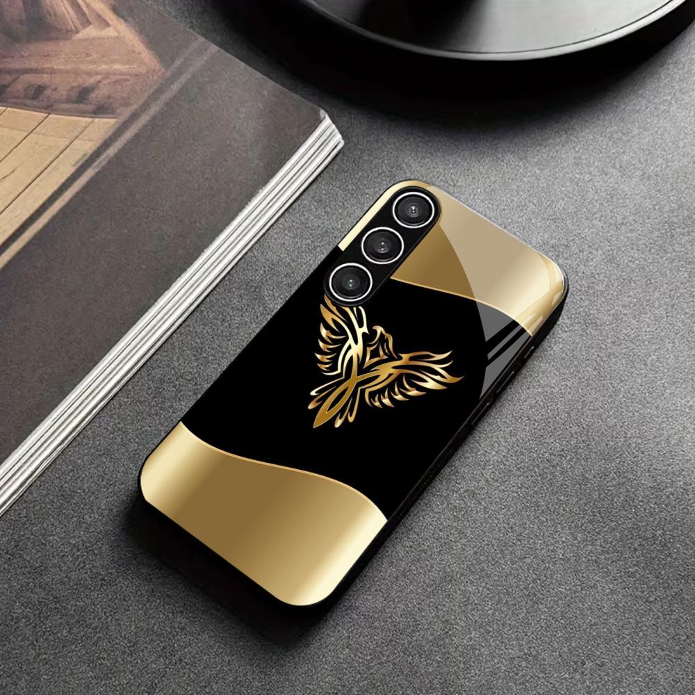 Brownish-black Birds PhoneCase Glass PhoneCase for Samsung Galaxy S26 S25 S24 S23 S22 S21 FE Ultra Plus Scratch Proof Smooth