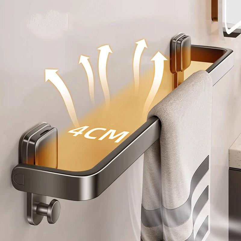 30cm 40cm 50cm Suction Cup Towel Bar Foldable Bathroom Towel Rack Easy Install for Tile Wall