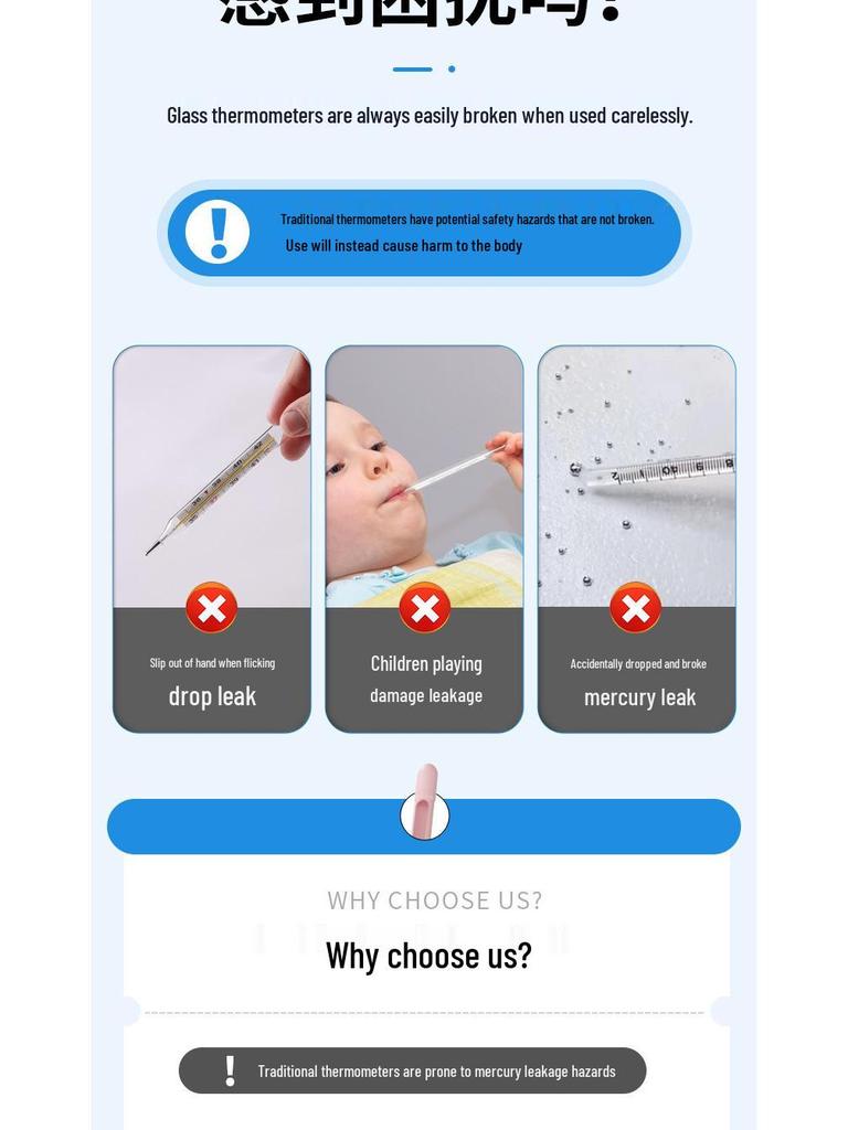 Smart Glass Thermometer Protective Sleeve with Light-Up Feature – Drop-Proof (Thermometer Not Included)