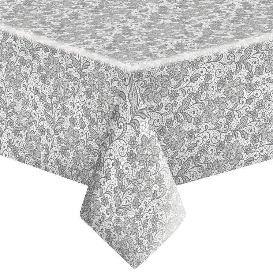Silver Paper Tablecloth Flowers First Communion 120X180Cm