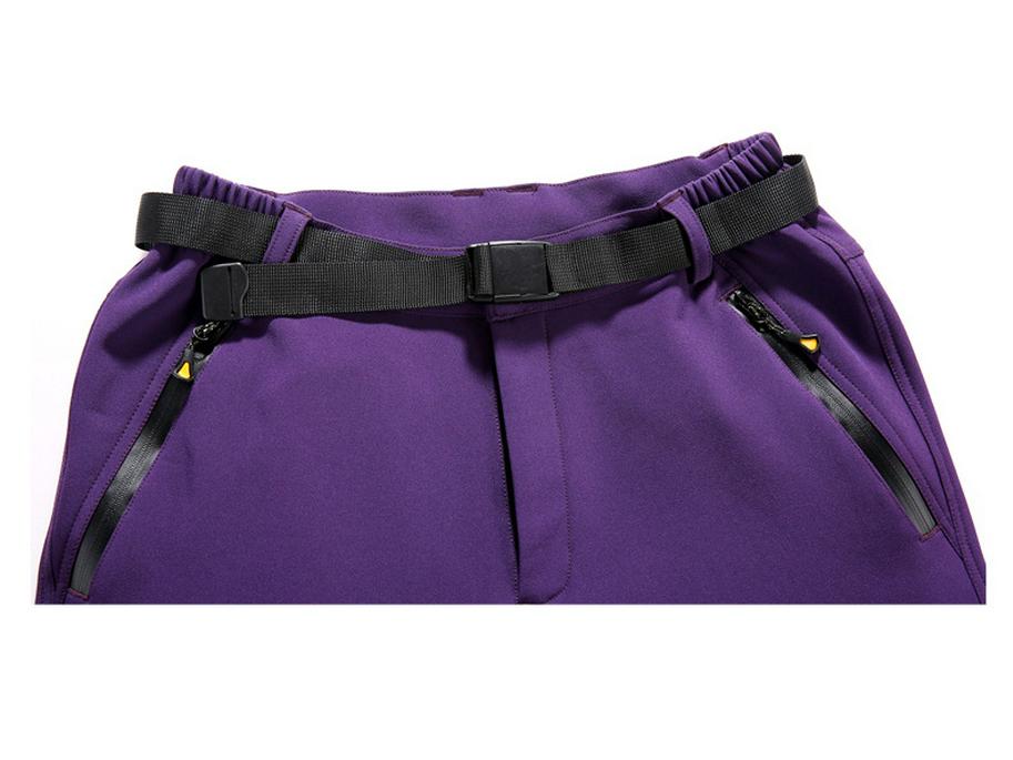 New Winter Softshell Fleece-Lined Waterproof Couples' Hiking Pants, Windproof, Plus Size for Men and Women