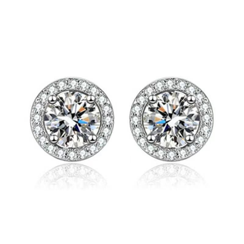 Set Cercei Stud Moissanite Lux & Geantă Pătrată - Accesorii Femei pentru Transmisiuni Live