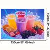 Tapiserie cu Smoothie-uri Colorate cu Fructe, Pânză de Fundal pentru Băuturi Răcoritoare de Vară, Decor perete Bucătărie