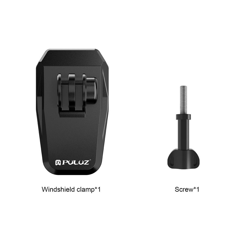 PULUZ Motorcycle Windshield Clip Bracket Camera Mount for Gopro HERO13 Black/Insta360 X4/DJI Osmo Action 5 Pro/DJI Osmo 360