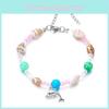 Shell Fish Tail Pendant Bracelets With Crystalline Beads For Women And Men
