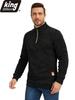 King Billion Men's Half-Zip Stand Collar Fleece Pullover Autumn Spring Sweater Ideal for Daily Casual Wear Urban Strolls and Light Outdoor Activities