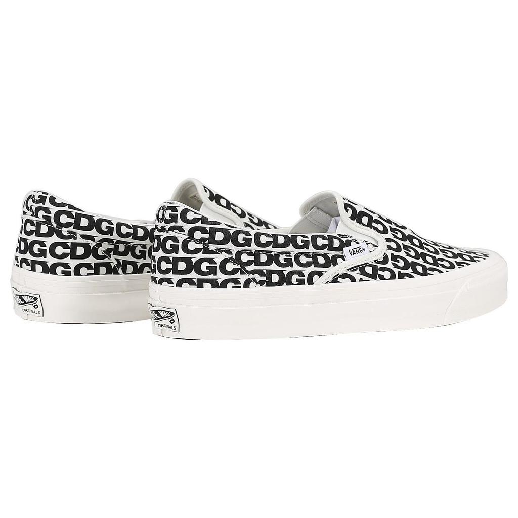 Comme Des Garçons X Vans OG Classic Slip-On CDG Print - Blanc De Blanc Unisex Sneakers White Black VN0A32QNUY6