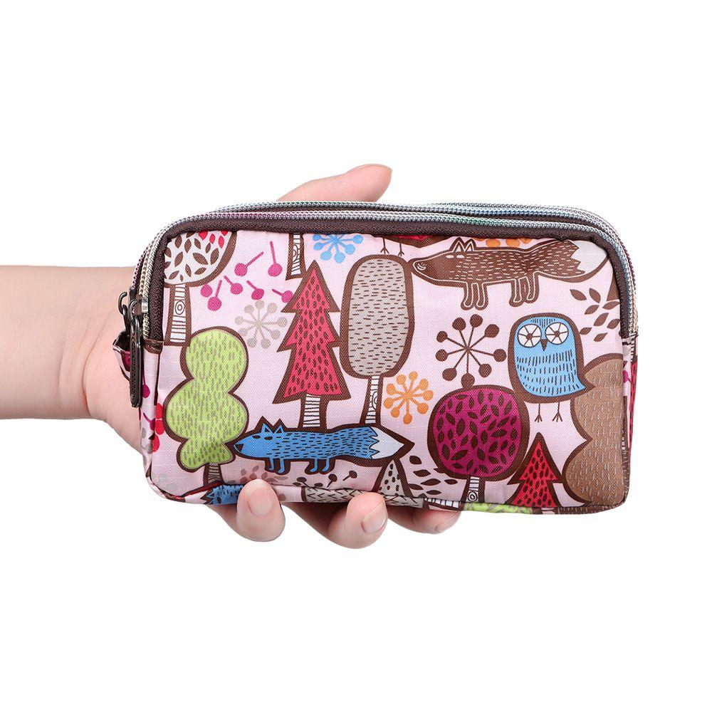 Print Canvas Three-layer Long Wallet Larger Capacity Coin Purse Portable Waterproof Female Handbag Print Canvas Bag