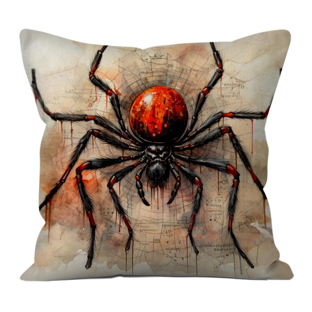1pc Halloween Pillowcase Terrifying Decoration Black Cat Spider Terrifying Pumpkin Witch Hat Design