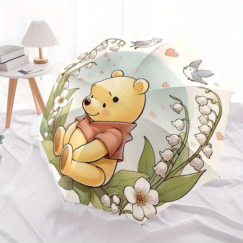 

1pc Pooh with Flowers Automatic Opening and Closing Umbrella - Suitable for Various Occasions, Outdoor Activities, Lightweight and Durable A