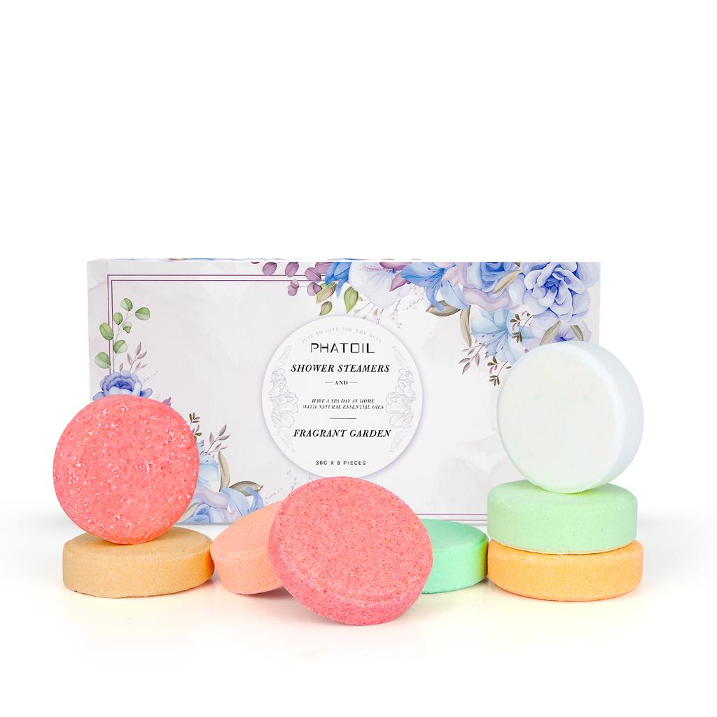 PHATOIL 8Pcs Essential Oil Shower Steamers Set for Refreshing & Relaxing, Natural Aromatherapy Shower Steamers for Self Care