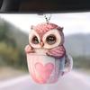 Colorful Acrylic Cartoon Woodpecker Car Rearview Mirror Decoration Hanging Ornament