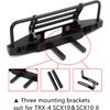 INJORA Adjustable Front Bumper with Led Light for TRX4 Axial SCX10 SCX10 II 90046 90047 RC Car Upgrade Part(Black)