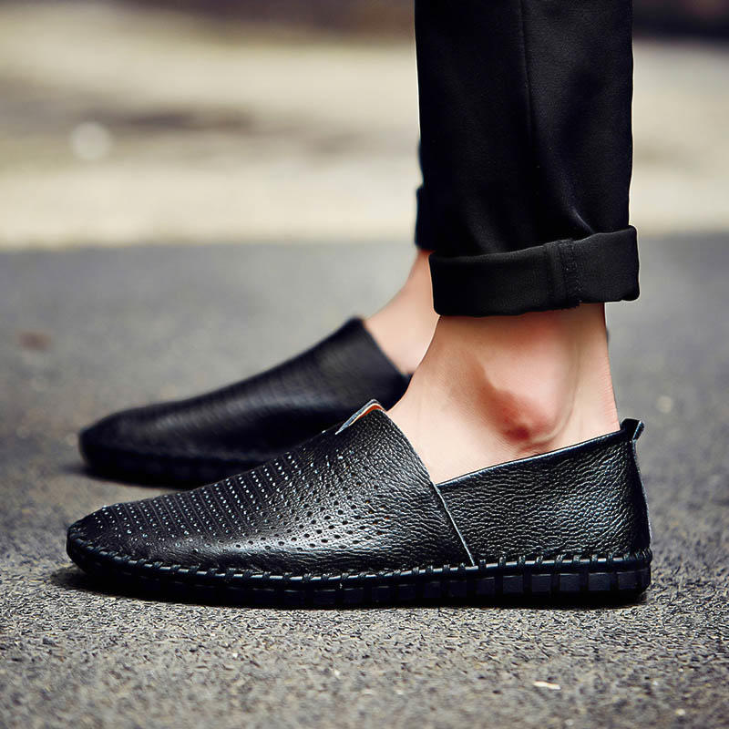 Sommer-Herren-Mokassins, Slipper, zum Fahren, leicht, Gommino, flach, zum Gehen, orthopädische, handgefertigte Schuhe für Herren