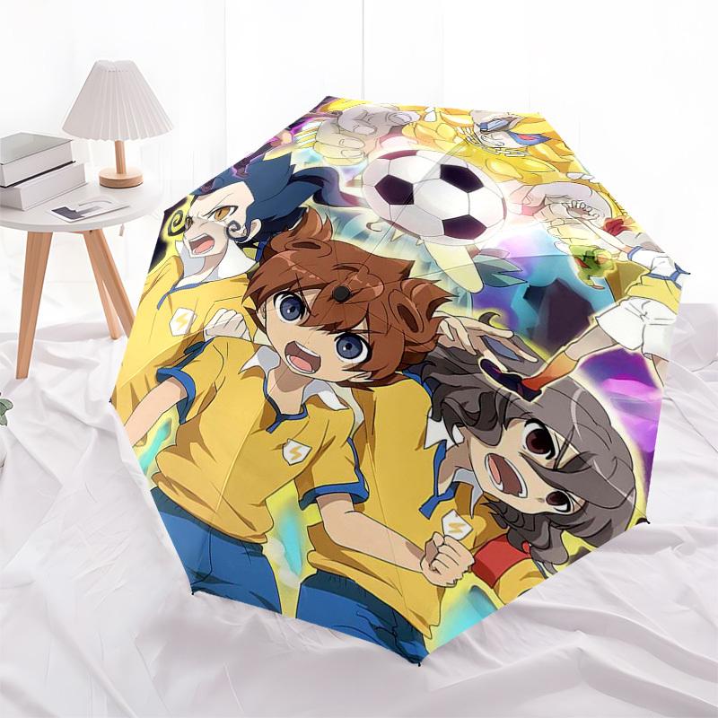 1pc Captain Tsubasa Outdoor Umbrella - Automatic Opening/Closing, Portable 3-Fold Design with 8-Rib Iron Frame - Perfect Gift for Fans, Travelers, Dai