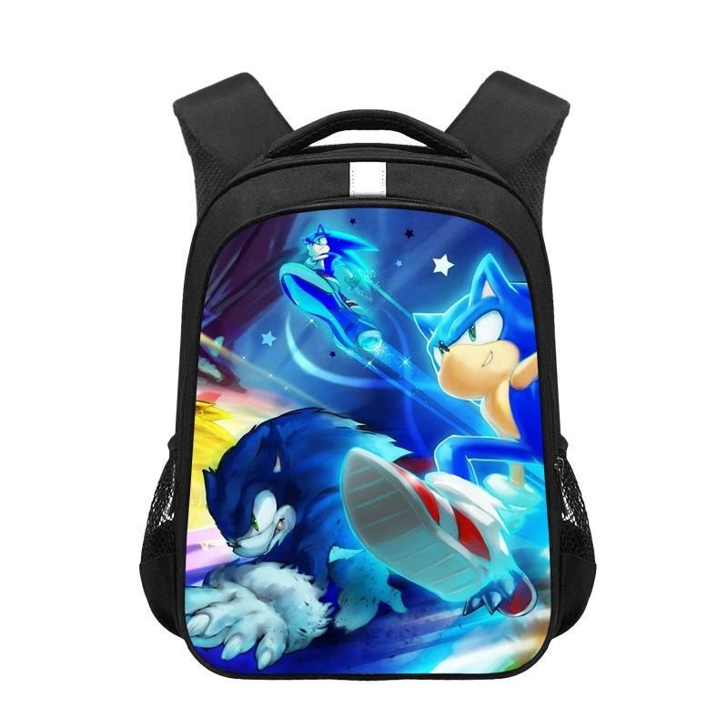 New Sonic Children's Backpack For Boys And Girls Cartoon Trendy School Bag Medium Size 20-35l Capacity