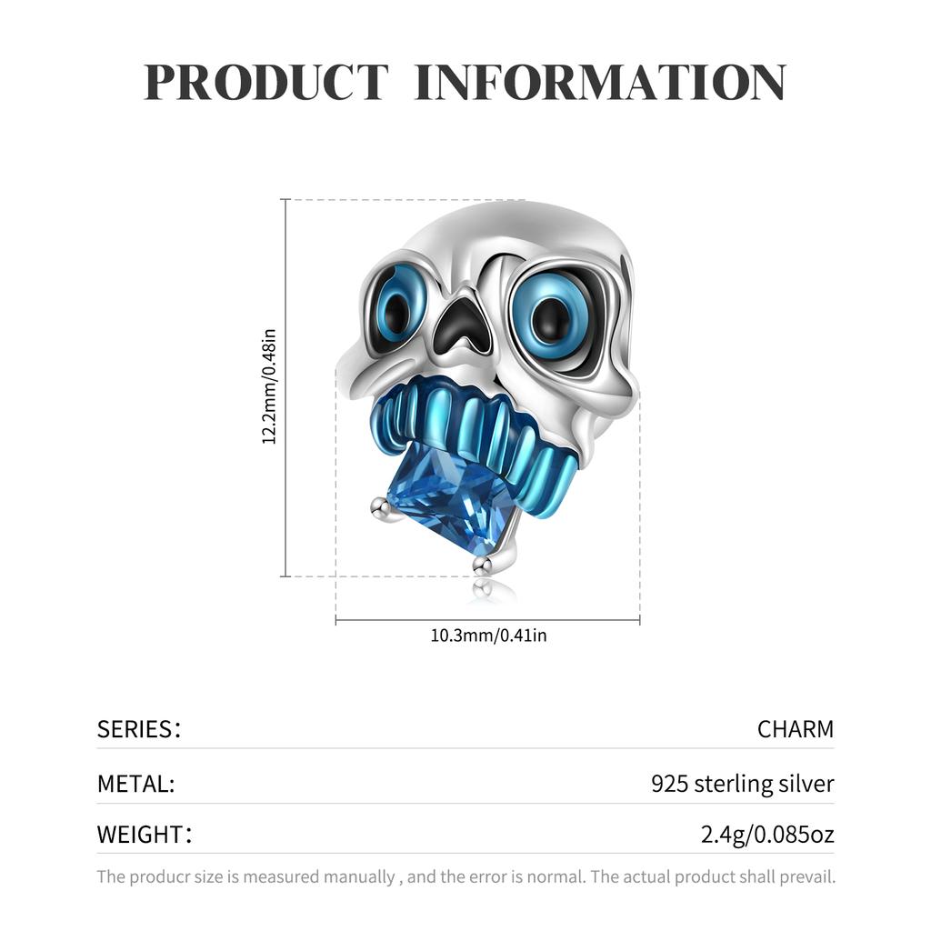 Snowman Clown Skeleton Charm 925 Sterling Silver Ghosts Skull Enamel Fashion Beads for Women Charm Bracelet Jewelry Gift LOW MOQ