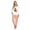 Christmas Print Round Neck Top and Jogger Pants Set 2 Piece Holiday Casual Outfit