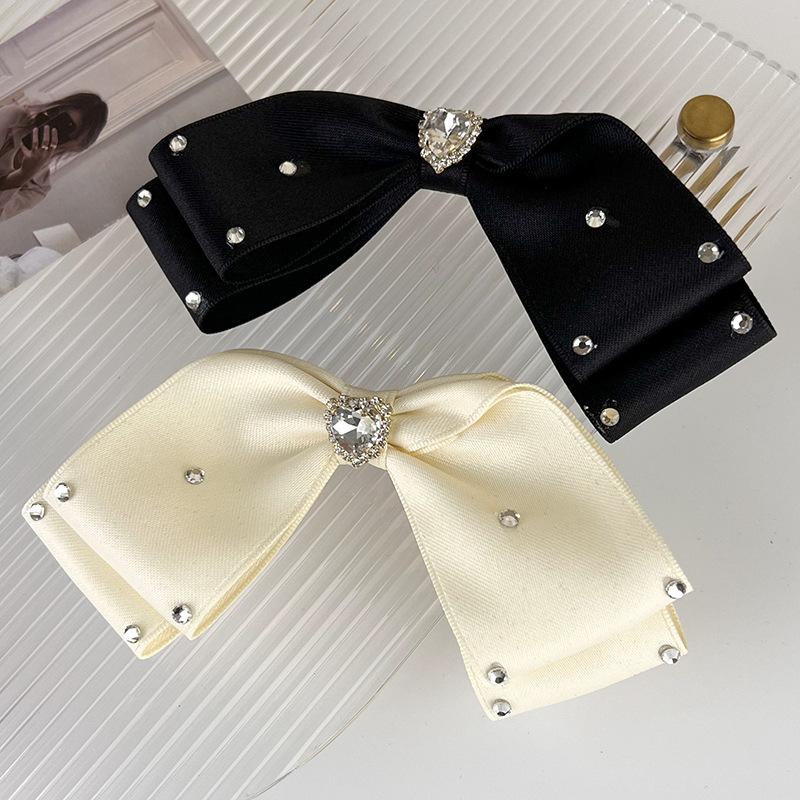 Retro Luxury Bow Love Flash Rhinestone Hairpins Fashion HairClips for Women Girls Sweet Temperament Barrettes Party Accessories