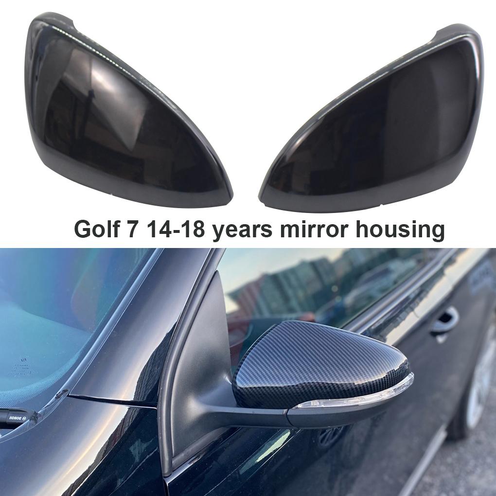 

2pcs Side Wing Mirror Cover Caps Look Black Rearview Mirror For Golf 7 MK7 7\.5 GTD R GTI 5G0857537E Car Accessories