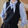 Women's Color-Block Square Neck Faux Two-Piece Knit Top