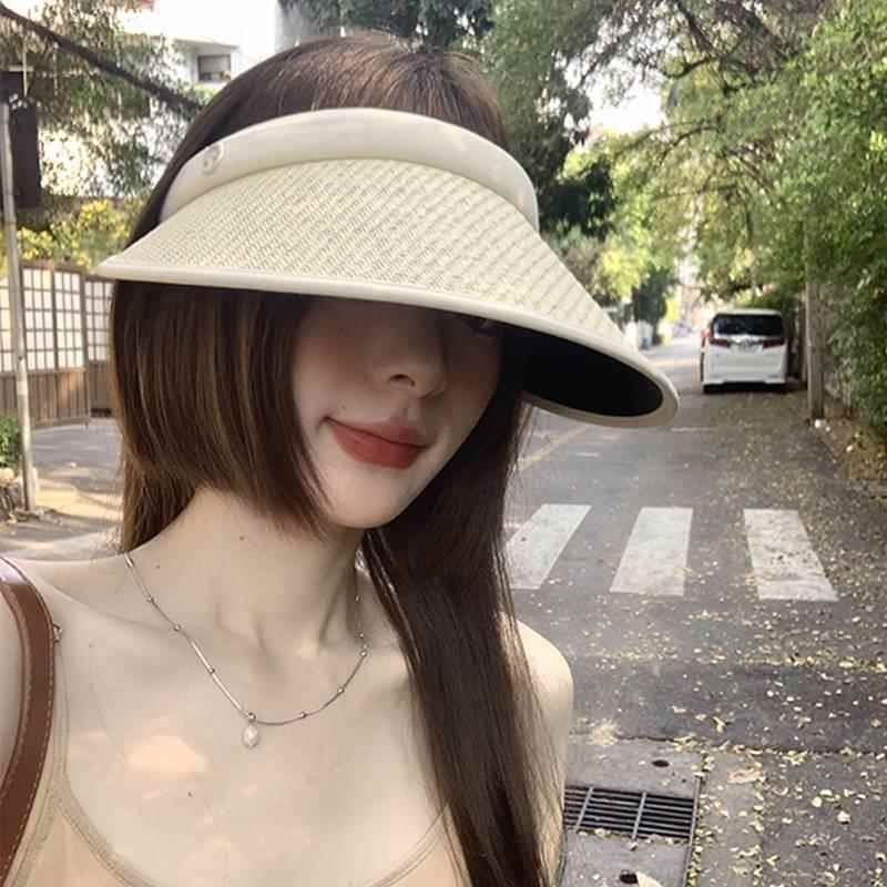 

2025 New Air Top Sun Protection Hat Women Summer UV Protection Make Your Face Look Smaller Sun Hat Face Covering Large Brim Riding Cross M, M(56-58cm) Default Size