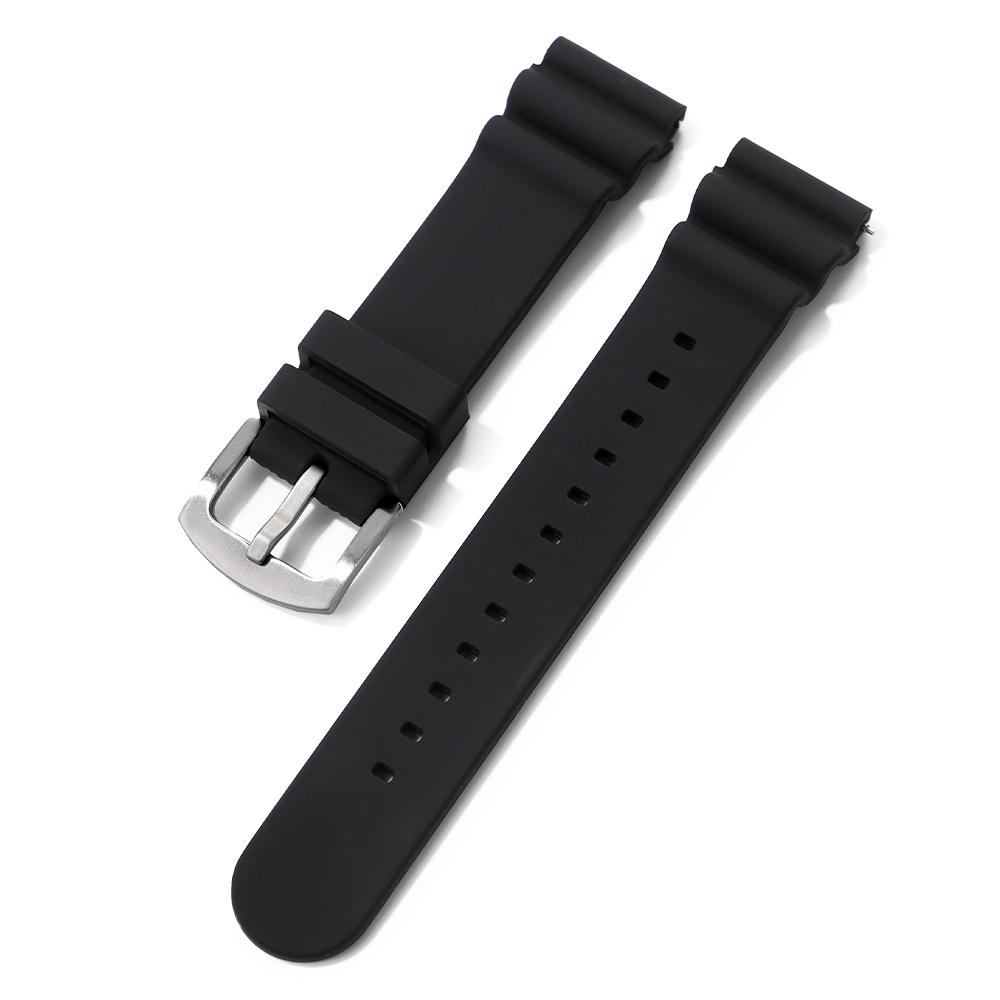 20mm 22mm Silicone Sport Strap Waterproof Diving Universal Watchband Stainless Steel Buckle Men Rubber Replace Watch Band Belt