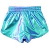 Meisjes Metallic Korte Broek Trekkoord Elastische Tailleband Glanzende Hotpants Dans Bodems Zakken Sportkorte Broek