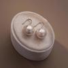 Yellow light round pearl ear hook women's niche design high sense simple versatile earrings earrings explosion