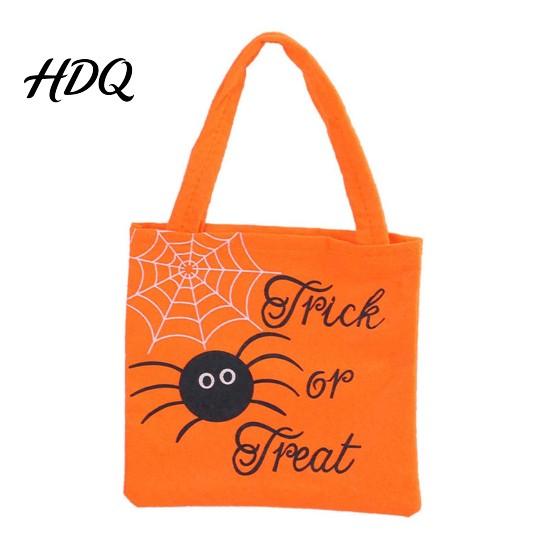 School Activity Pouch Halloween Candy Bag Non-woven Fabric Trick or Treat Tote Bag with Pumpkin Kids Holder Ghost Patterns Large Capacity