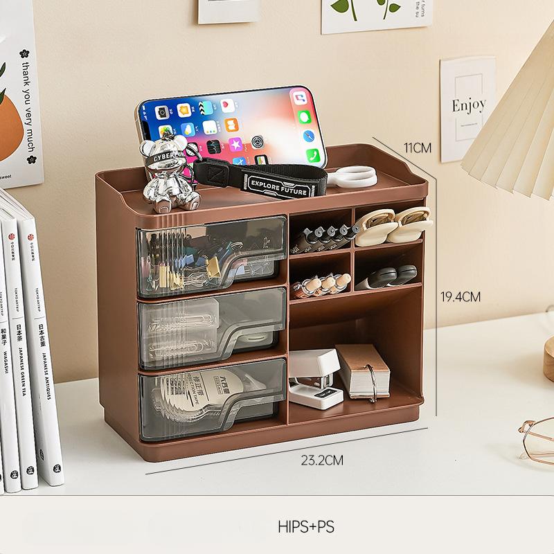 High Value Desktop Stationery Storage Box Large Capacity Multi Layer Drawer Type for Officestudent Pen Holder Household