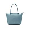 Longchamp Le Pliage Green Long Handle Zipper Button Recycled Canvas With Leather Trim Dumpling Tote Handbag Women Handbag Light-Blue 2605919P65