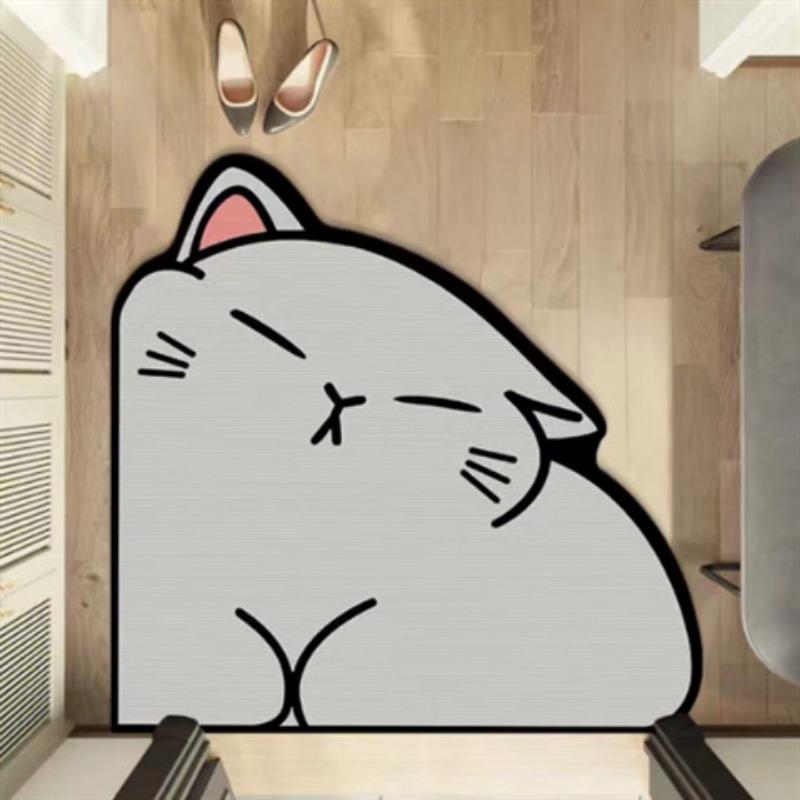 Cartoon Cute Irregular Bathroom Anti Slip Mat Bathroom Door Absorbent Mat Household Fan Diatom Mud Floor Mat
