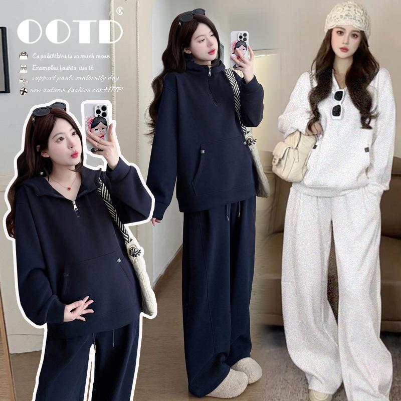 Women s Maternity Velvet Thick Set - Cozy Loose Fit Autumn/Winter Outerwear Medium